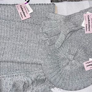 3 piece set Cashmalure by Fownes Scarf Glove & Hat Set Set